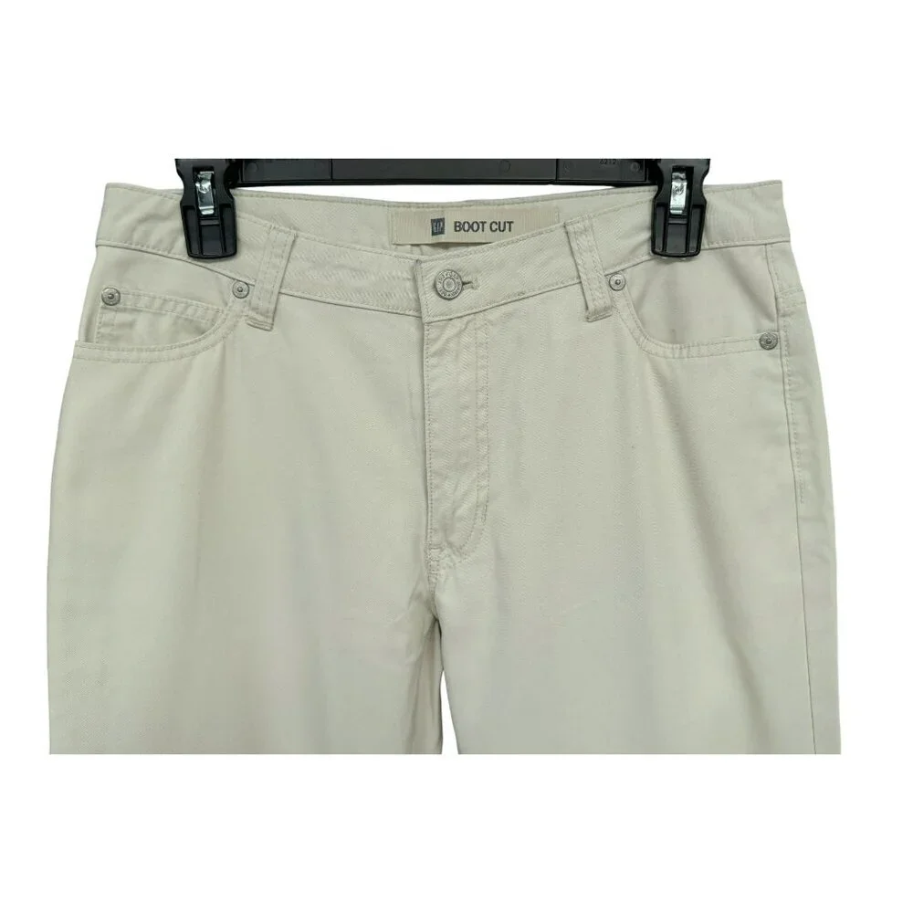 GAP Boot Cut Khaki Classic 5 Pocket All Cotton Jeans Sz 4R - Picture 2 of 4